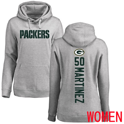 Green Bay Packers Ash Women #50 Martinez Blake Backer Nike NFL Pullover Hoodie Sweatshirts
